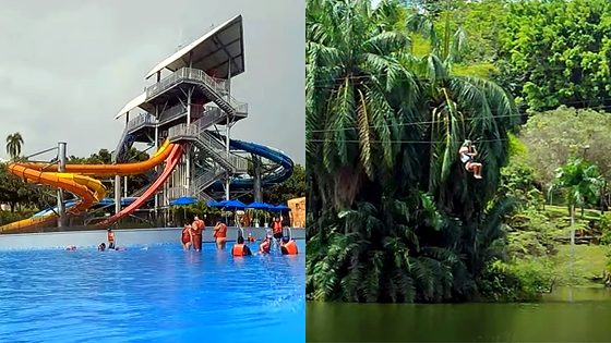Zona de parque acuático y naturaleza tropical cerca de Melgar, Tolima